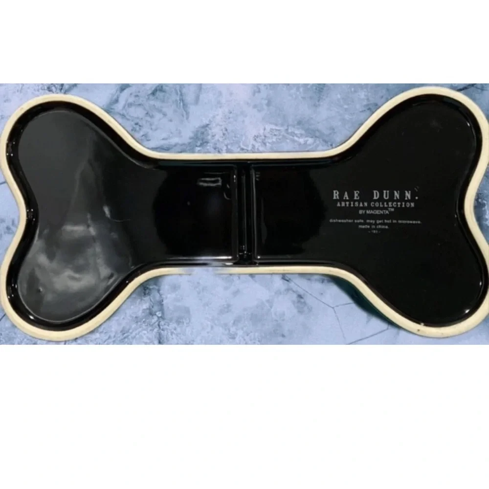 Rae Dunn Orange and Black Bone Appétit Dog Bowl
